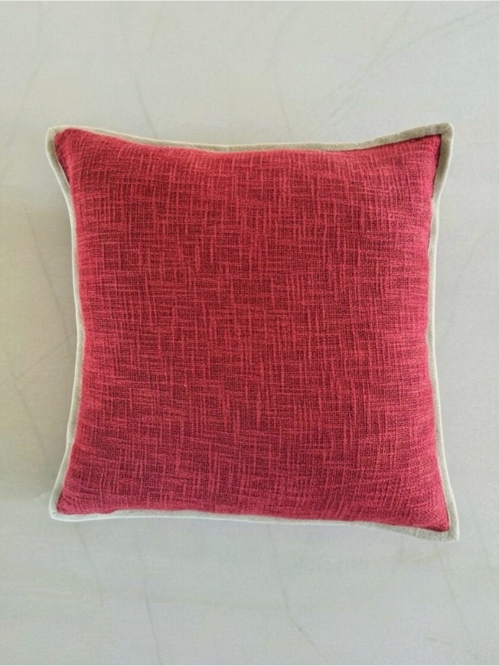 Pottery Barn Red Pillow Cover 20x20 Taupe Trim | Multiple Available
